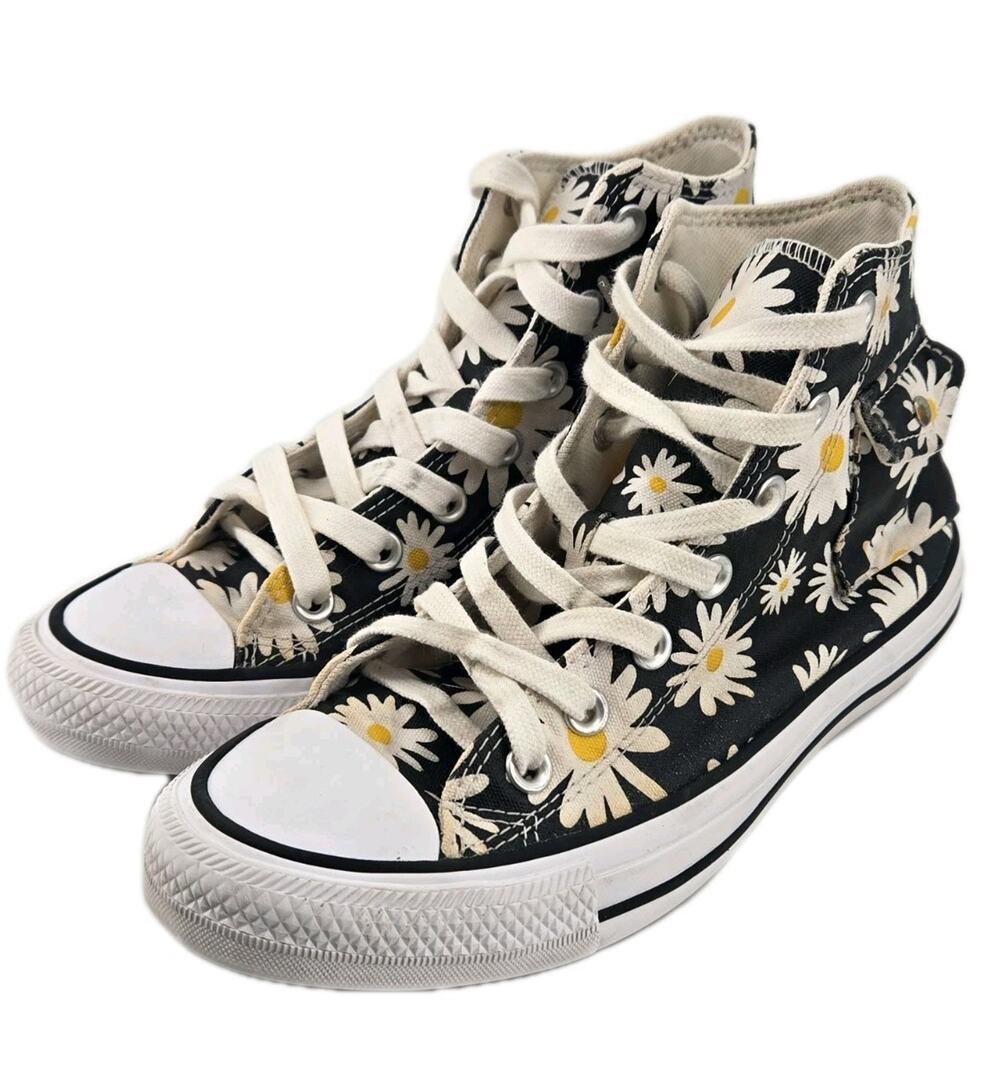 Converse All Star Pocket Hi-Top Daisies Floral Print Canvas Sneaker Shoe Sz 7